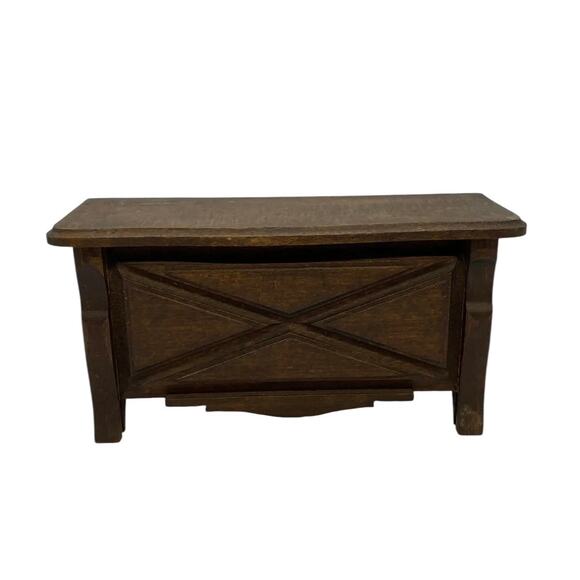 1920’s Primitive French Country Cherry Wood Jewelry Casket - Picture 13 of 13